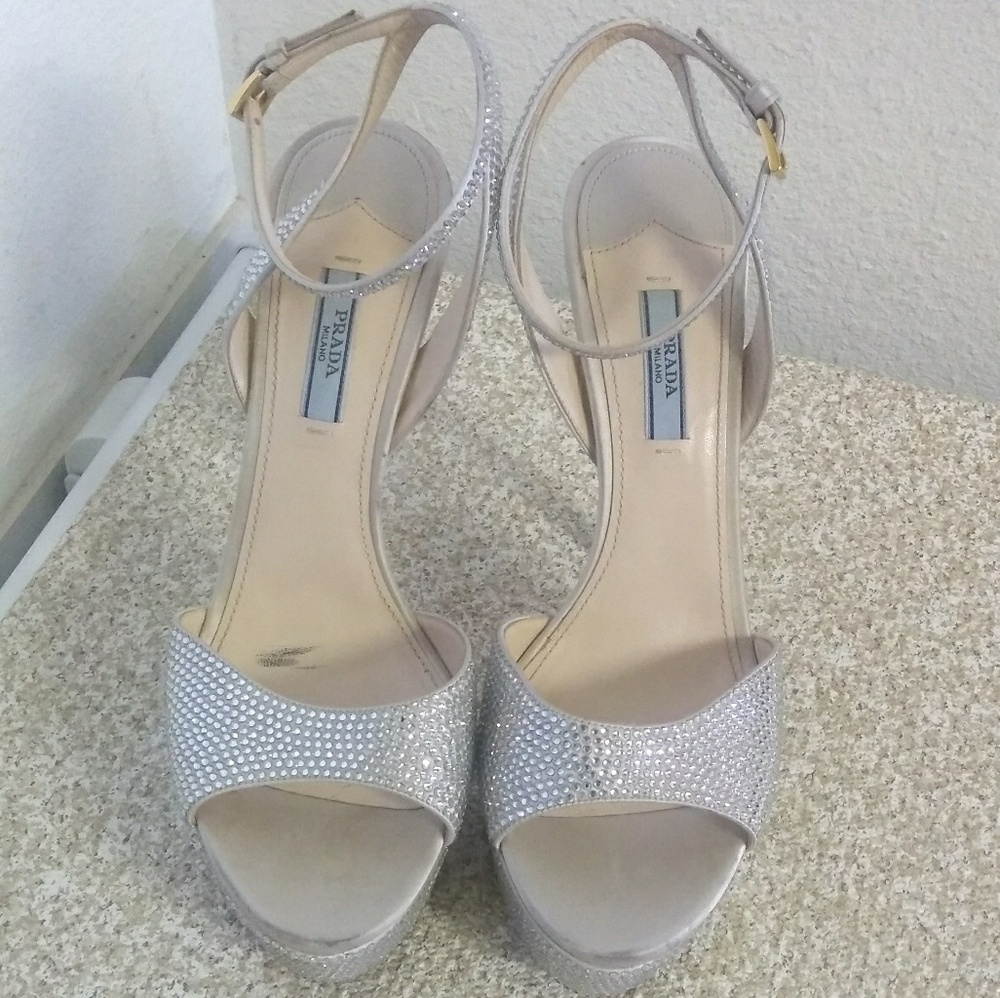 Prada Open Toe Ankle Strap Stiletto Heel. - Picture 2 of 7